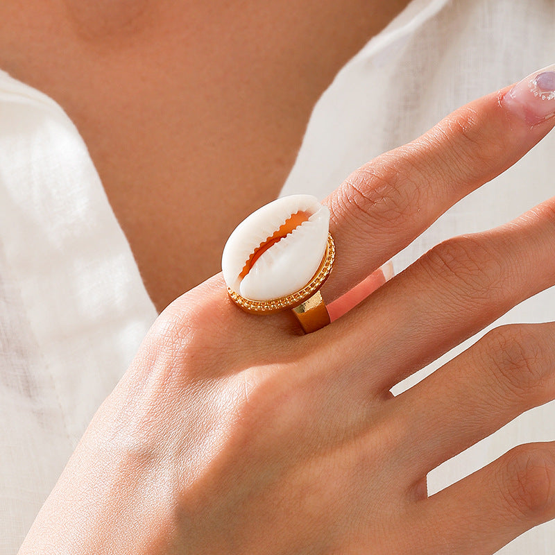 Planderful Vienna Verve Shell Ring Adjustable Fashion Jewelry