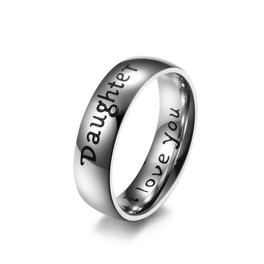 Amazon Supply 6mm Laser MOM I Love You Stainless Steel Ring