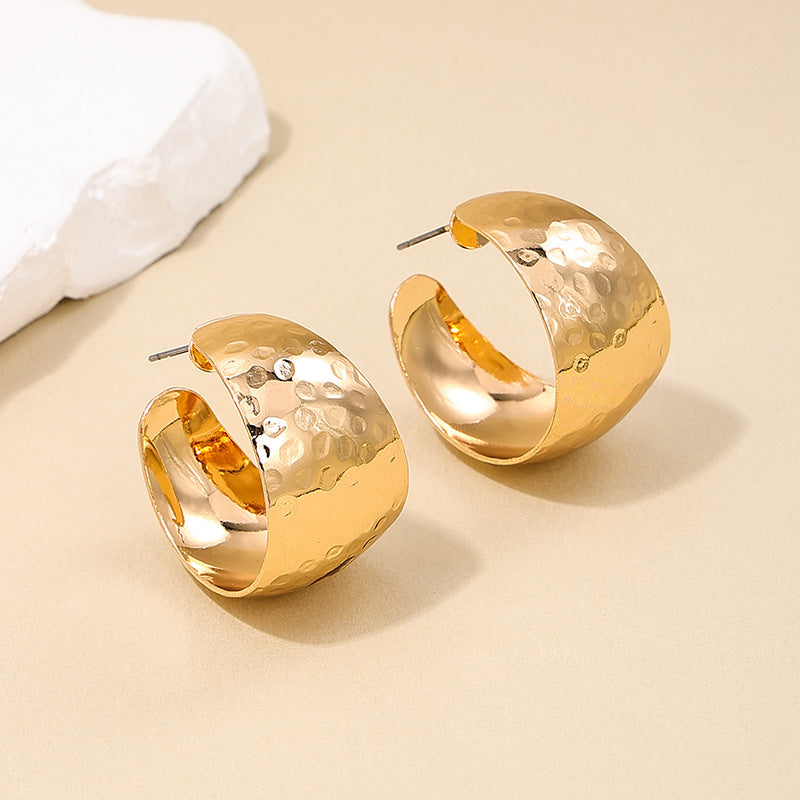 Korean Cold Style Geometric Circle Ear Hoops by Vienna Verve