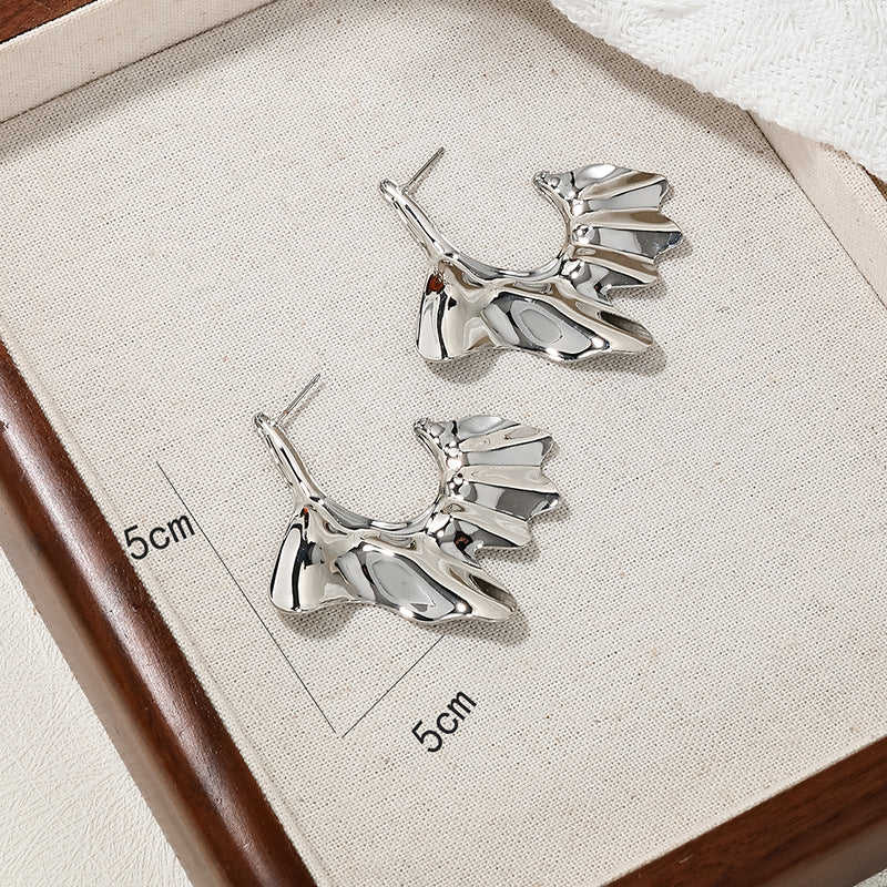 Volcano Lava Geometry C-Shaped Earrings - Vienna Verve Collection