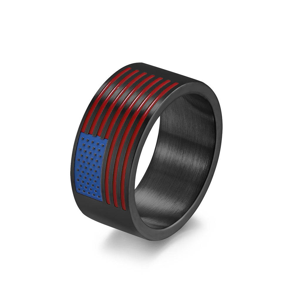 Cross-Border Hot-Selling National Flag Titanium Steel Ring