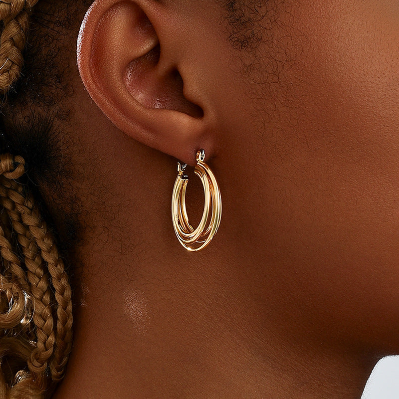 Planderful Vienna Verve Earrings – Fashionable Multi-Layer Design