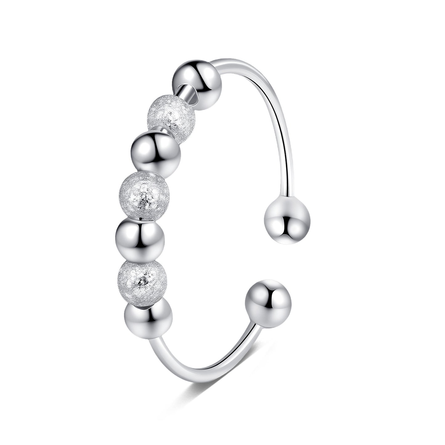 Planderful Rotatable Bead Ring For Anxiety Relief Adjustable Unisex Jewelry Calming Accessory For Men Women