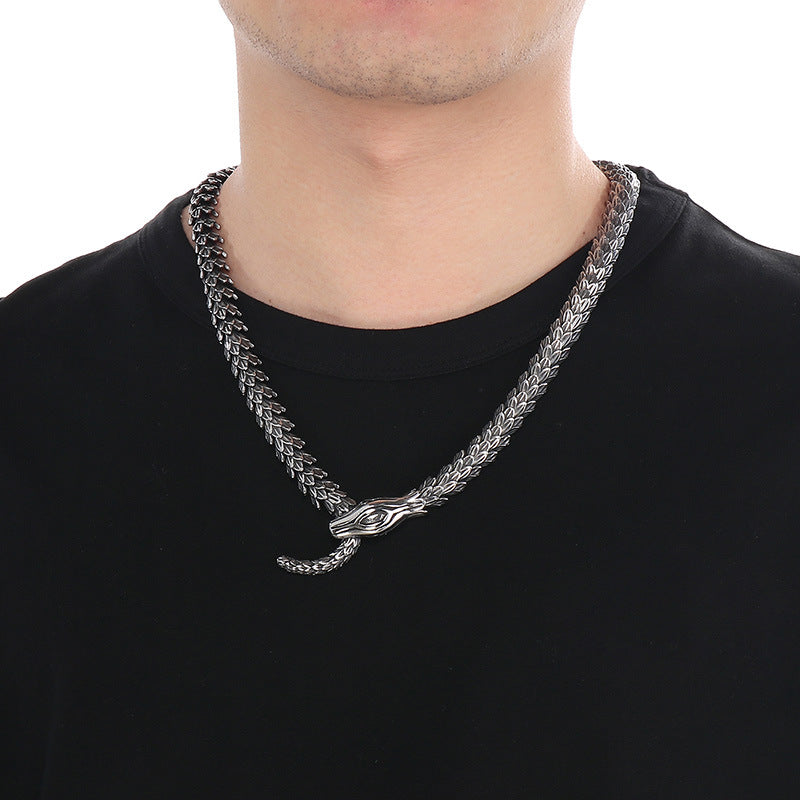 Planderful Snake Necklace For Men Personalized Premium Steel
