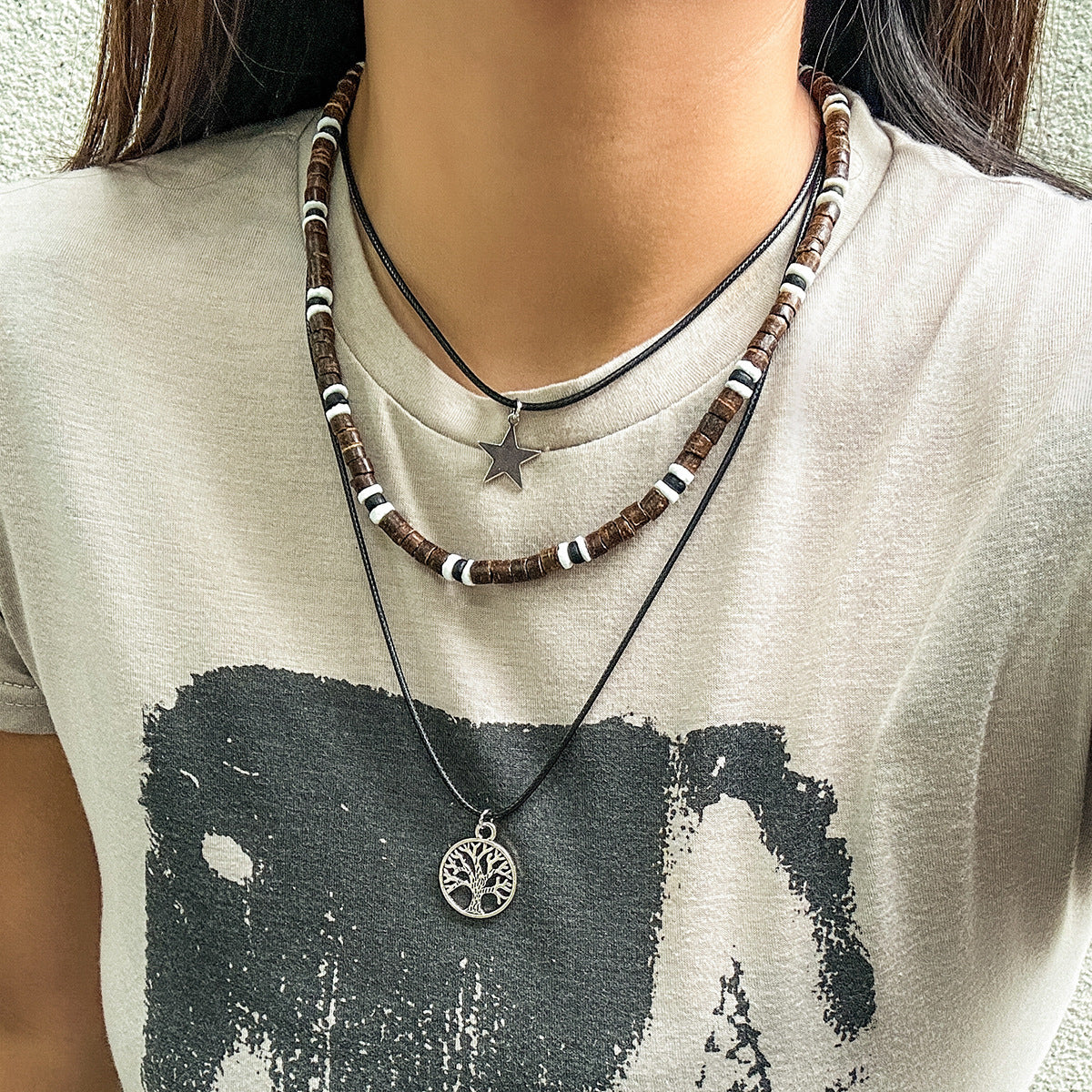 New Chinese Turquoise Beaded Necklace with Butterfly Pendant