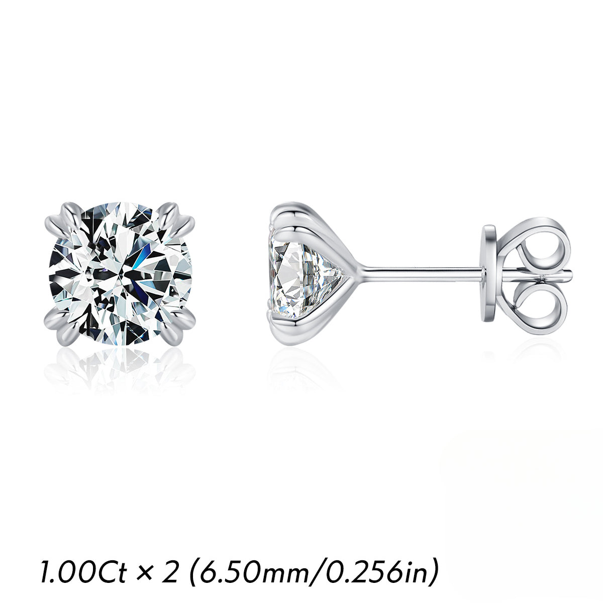 Planderful Moissanite Sparkling Earrings – Elegant Versatile Design with 1.0 Carat Moissanite