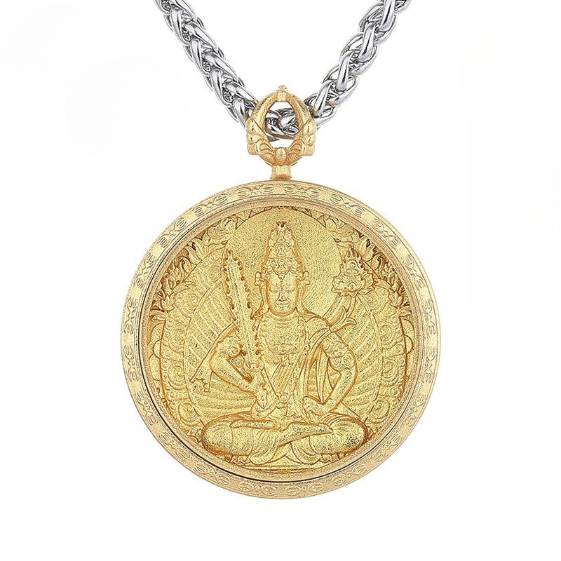 Steel Necklace – Luxury Bodhisattva Zodiac Pendant