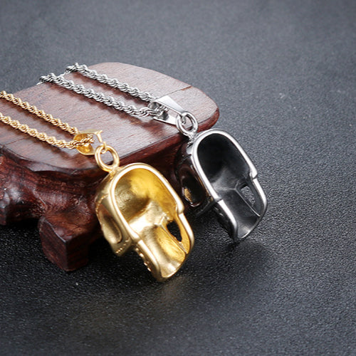 Titanium Steel Skull Pendant for Men - Retro Punk Religious Totem Jewelry in Stainless Steel
