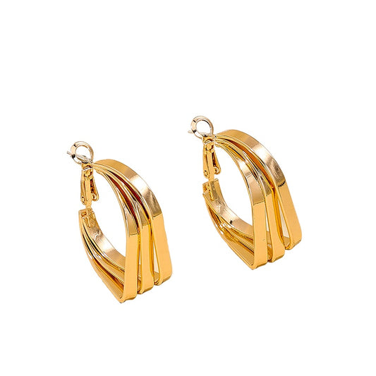 Exaggerated Geometric Cutout Earrings - Vienna Verve Collection
