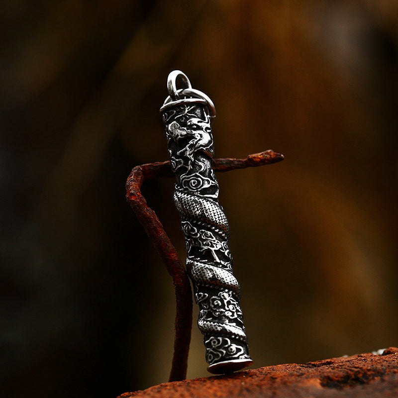 Titanium Steel Retro Dragon Pendant for Men - Wholesale Stainless Steel Jewelry