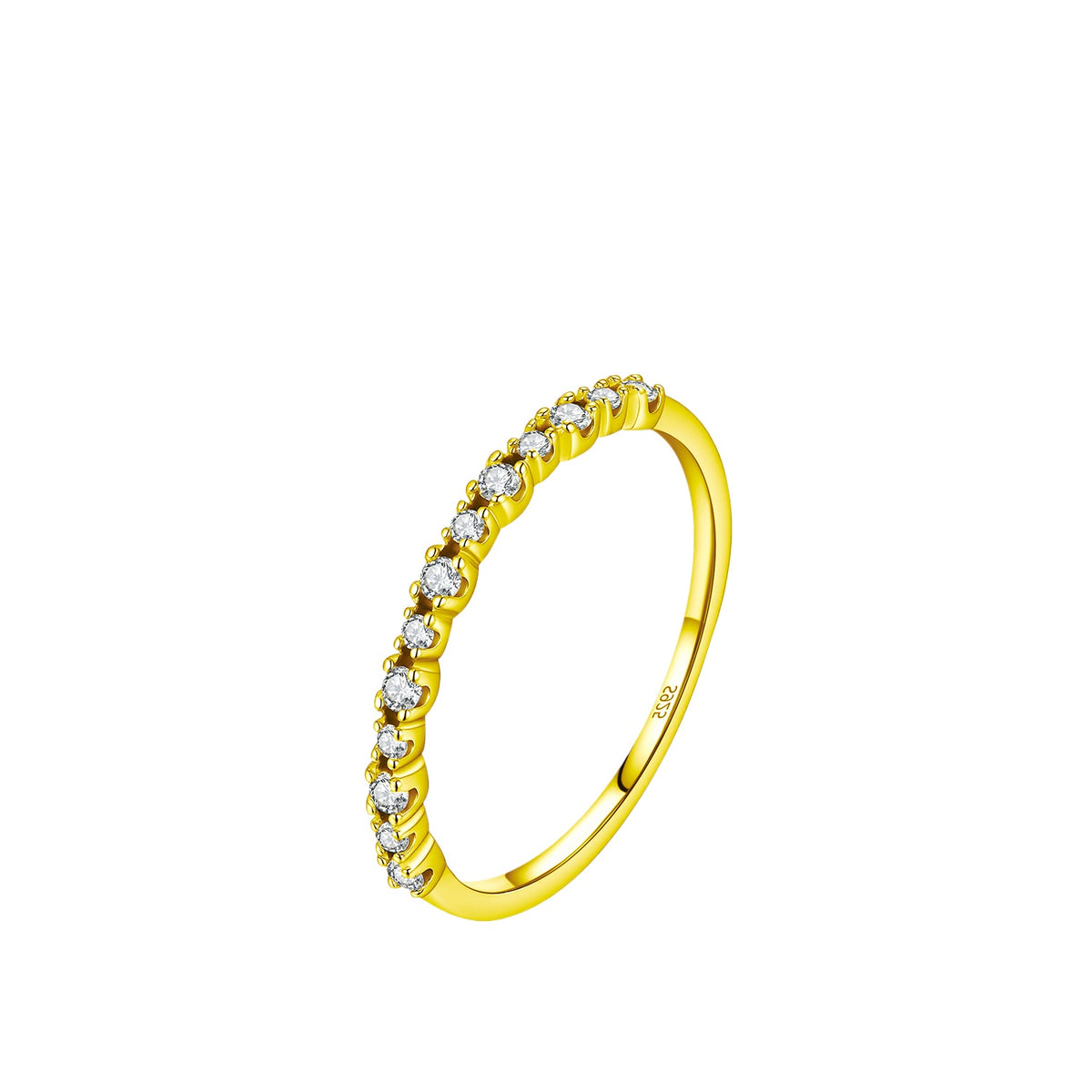 925 Sterling Silver Slim Pavé Zircon Band