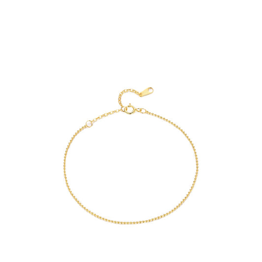 Everyday Genie Sterling Silver Bracelet with Small Gold Bead Detail for Women