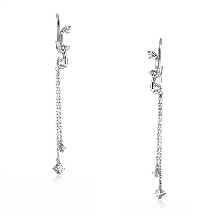 Original New Chinese Long Zircon Earrings S925 Silver Women's Wholesale
