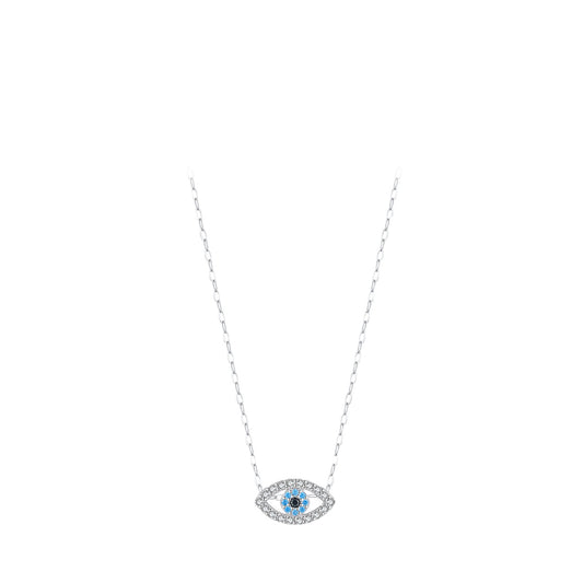 Stylish Devil's Eye Sterling Silver Necklace for Women - Retro, Small, and Trendy