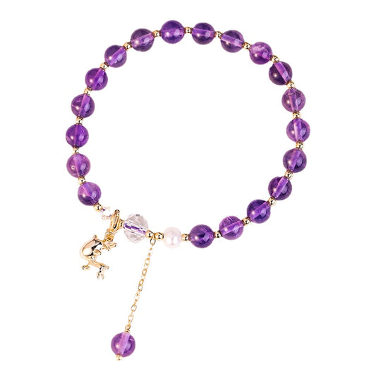 Amethyst Beaded Bracelet for Women - Simple and Elegant