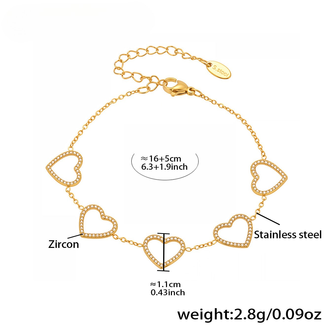 Planderful Zircon Bracelet for Girls Butterfly Charm