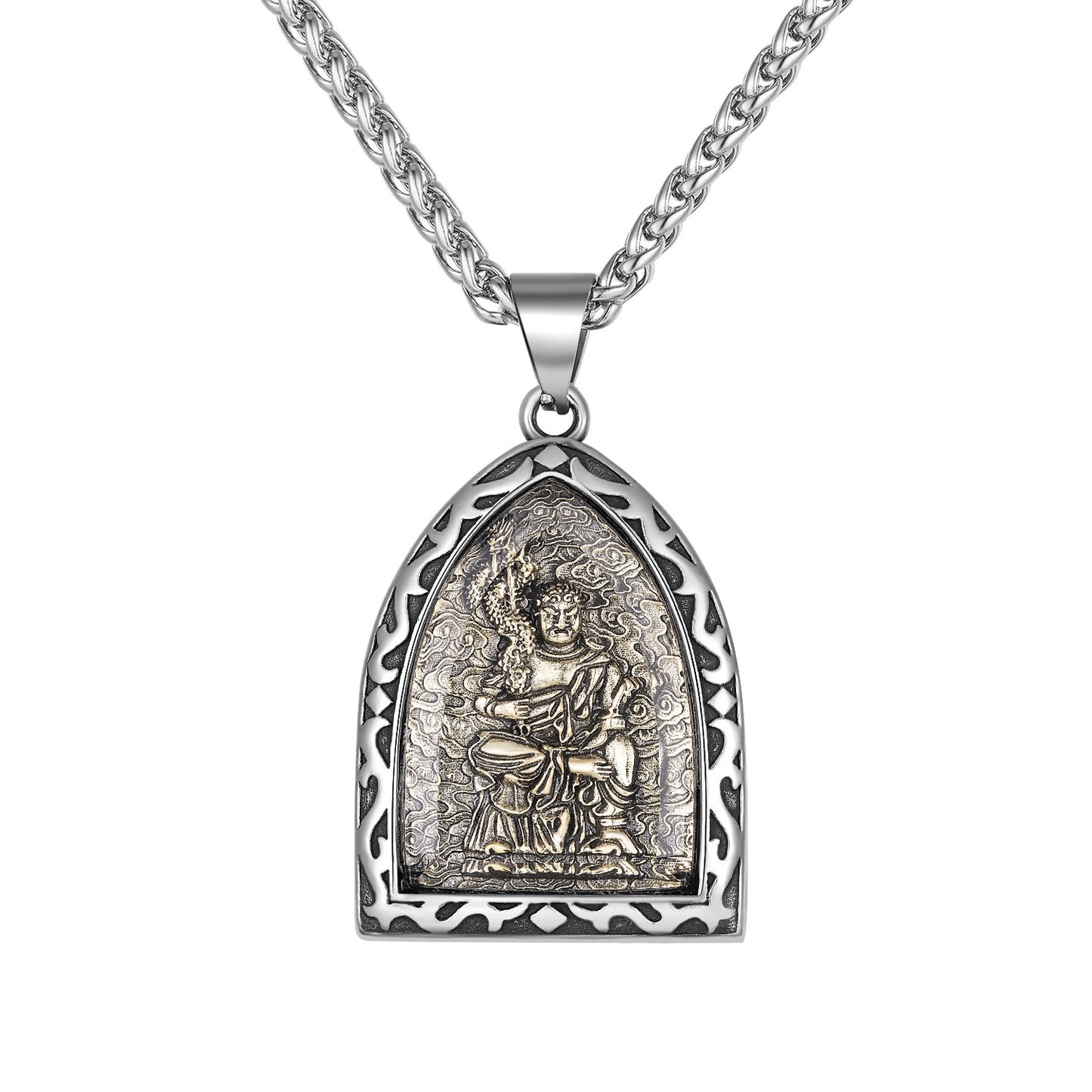 Steel Necklace – Elegant Zodiac Buddha Pendant