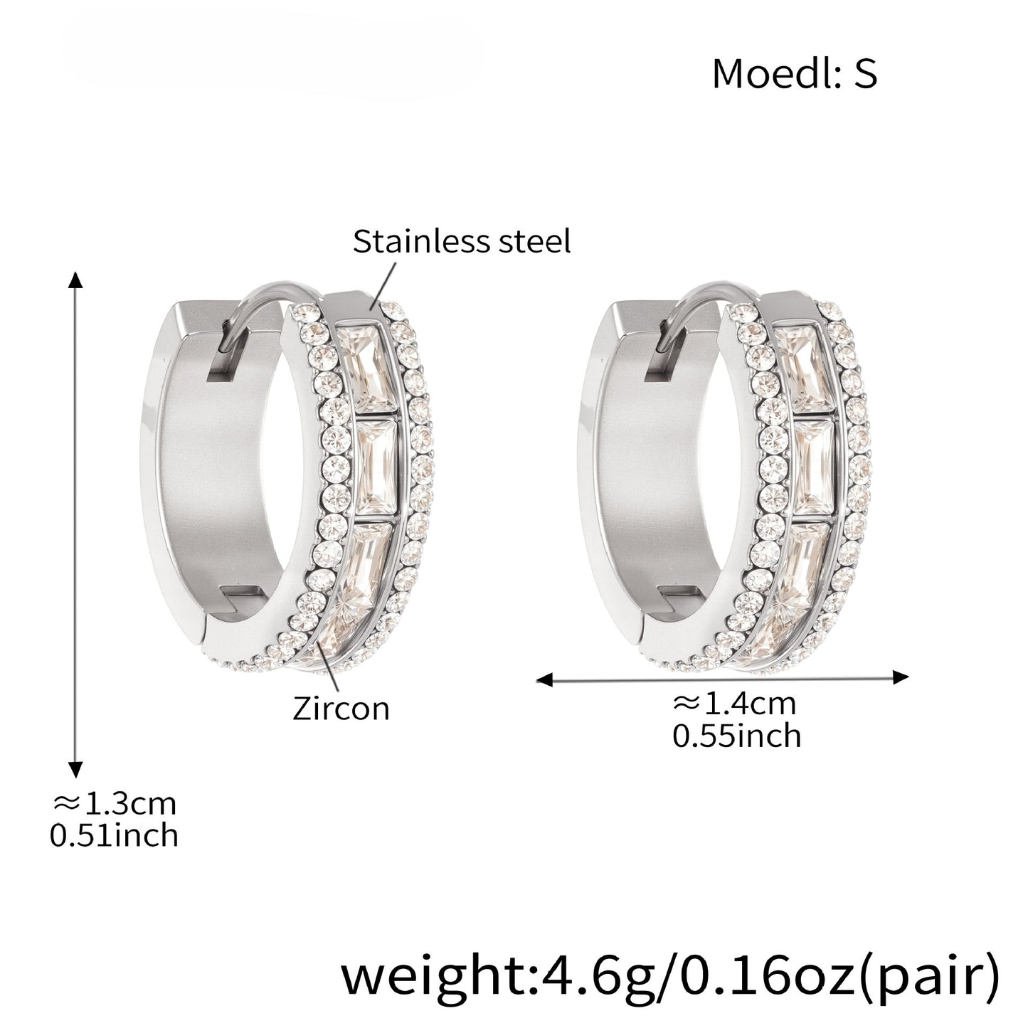 Planderful Elegant Zirconium Ring Earrings For Women