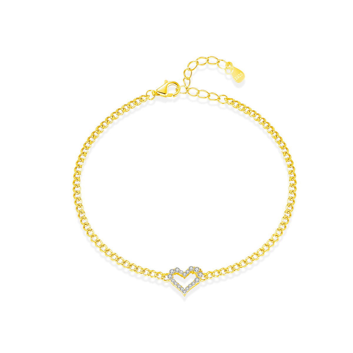 Planderful Moissanite Sparkling Bracelet – Irregular Love Design with VVS1 Clarity