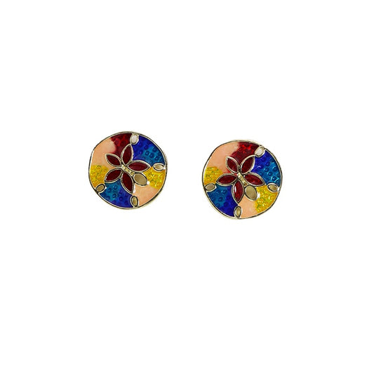 European & Asian Fusion Metal Stud Earrings - Vienna Verve Collection