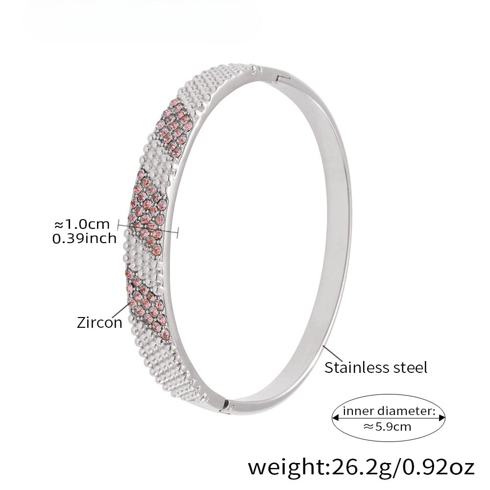 Planderful Pink Zircon Bracelet For Women Luxury Elegant