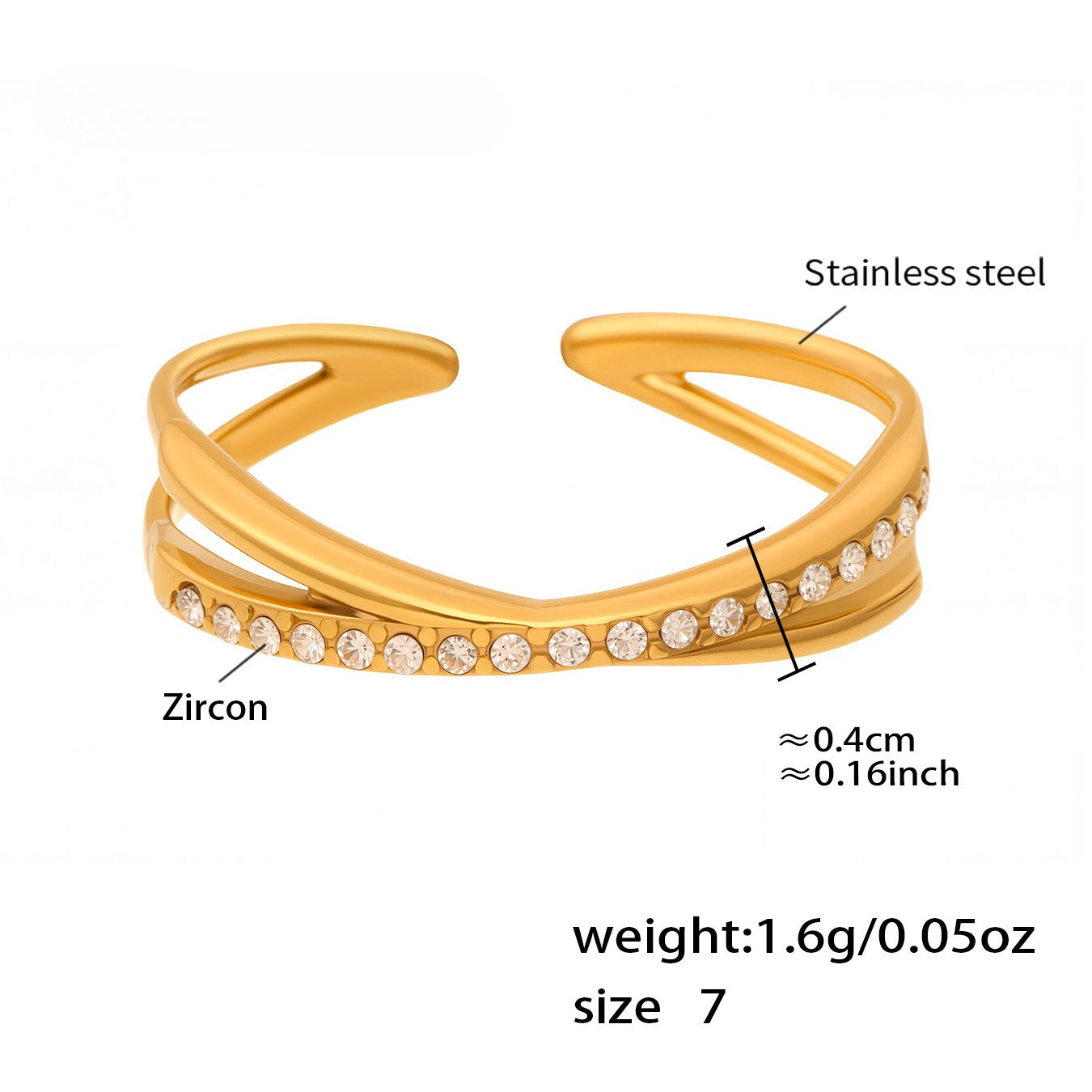Planderful Everyday Genie Zircon Star Moon Ring For Women