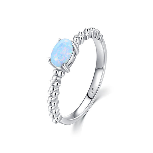 Maroon Opal Sterling Silver Ring for Women - Unique High-Fashion Hand Ornament