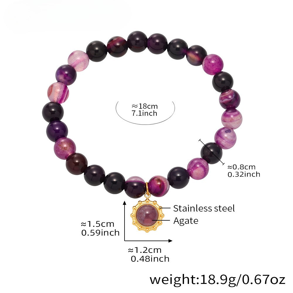 Planderful Natural Agate Bracelet Women Gift Girlfriend
