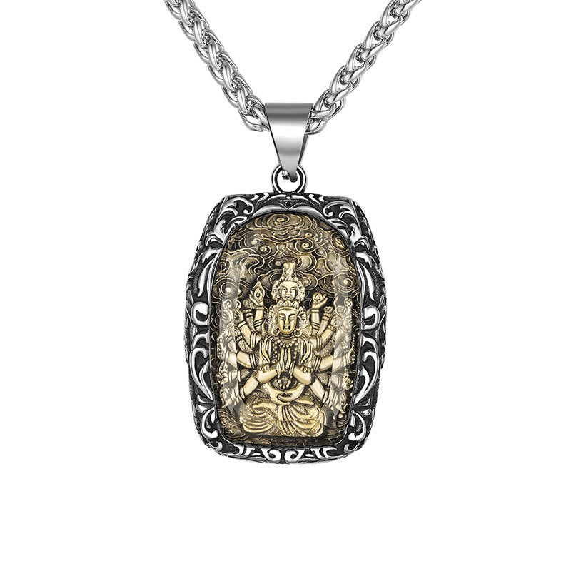 Steel Necklace – Luxury Buddha Zodiac Pendant