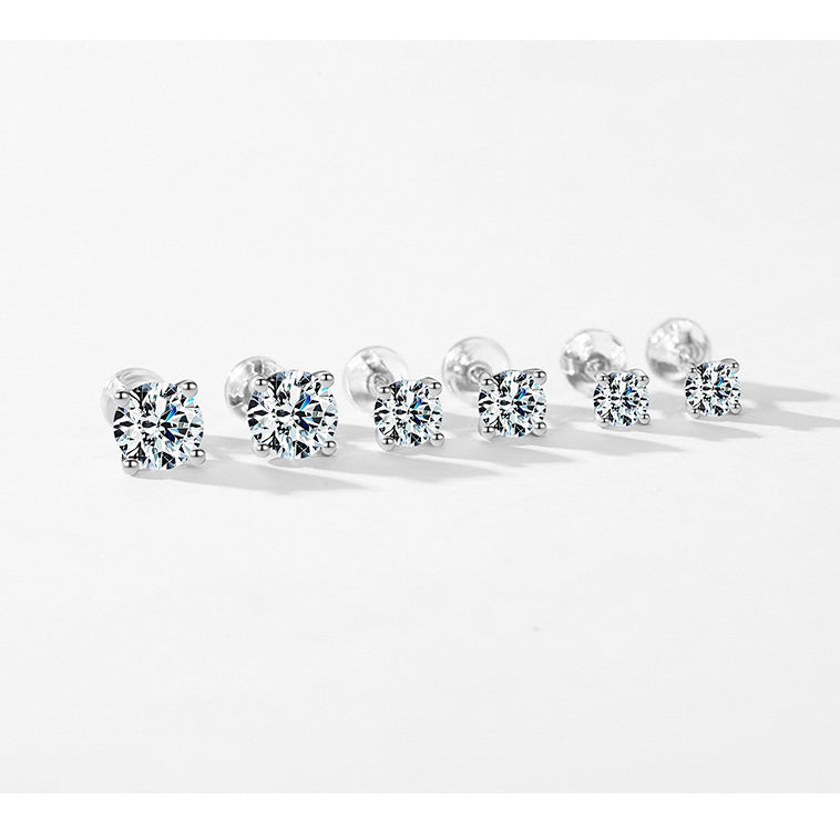 S925 Sterling Silver Moissanite Sparkle Earrings for Women's Fashion