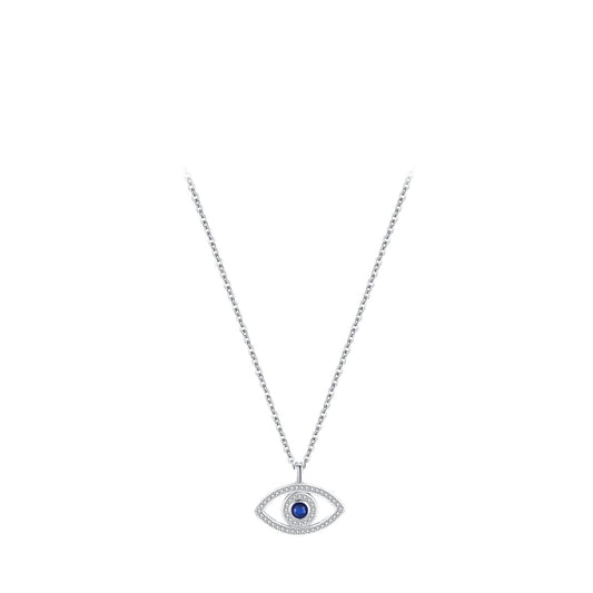 Stylish Hollow Devil's Eye Sterling Silver Necklace for Women - Unique Design, Perfect Gift