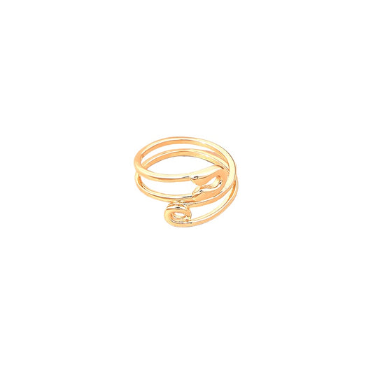 Wholesale Hollow Metal Ring with Unique Paper Clip Design for Women