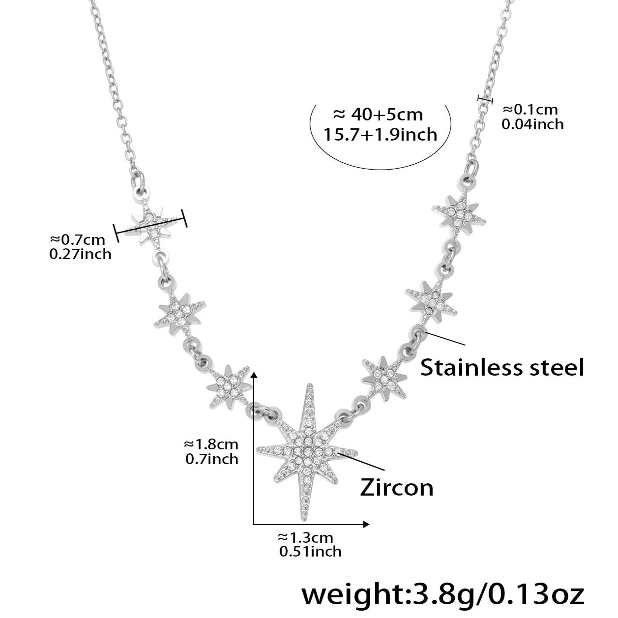 Planderful 18K Gold Zircon Collarbone Necklace Women