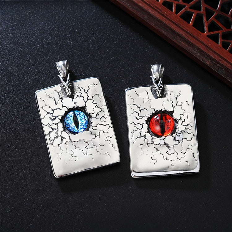 Planderful Eyeball Skull Pendant Necklace Durable Titanium Steel Unisex Retro Punk Statement Accessory