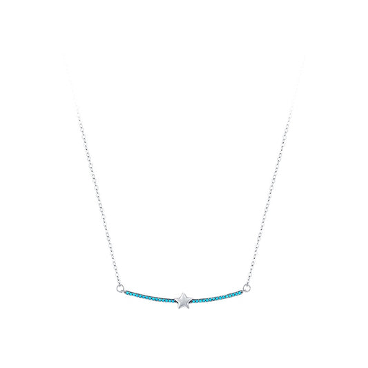Simple Turquoise Star Pendant Necklace in 925 Sterling Silver