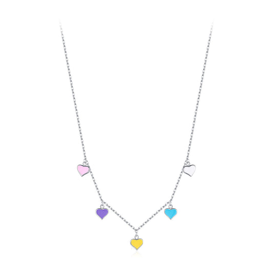 Simple Niche Design Sterling Silver Dopamine Love Necklace