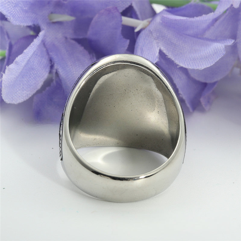 Titanium Steel Viking Letter Ring - Retro Trendy Unisex Jewelry for Men and Women