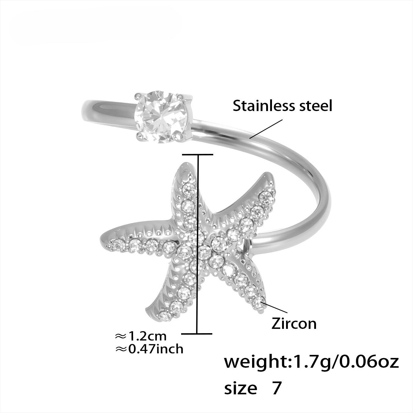Planderful Starfish Ring 18K Gold Plated Beach Lovers