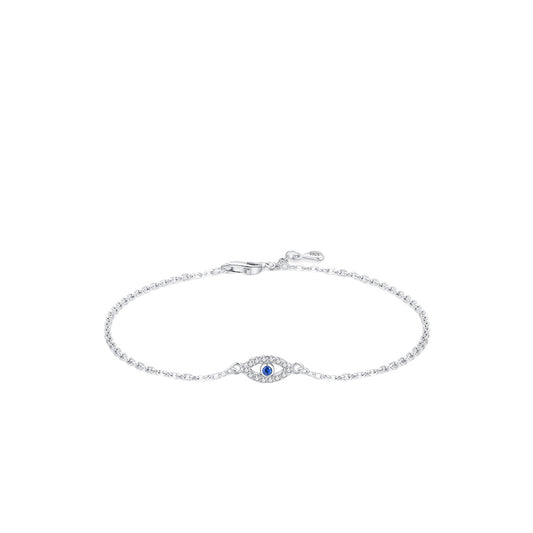 Elegant Sterling Silver Blue Eye Bracelet for Women