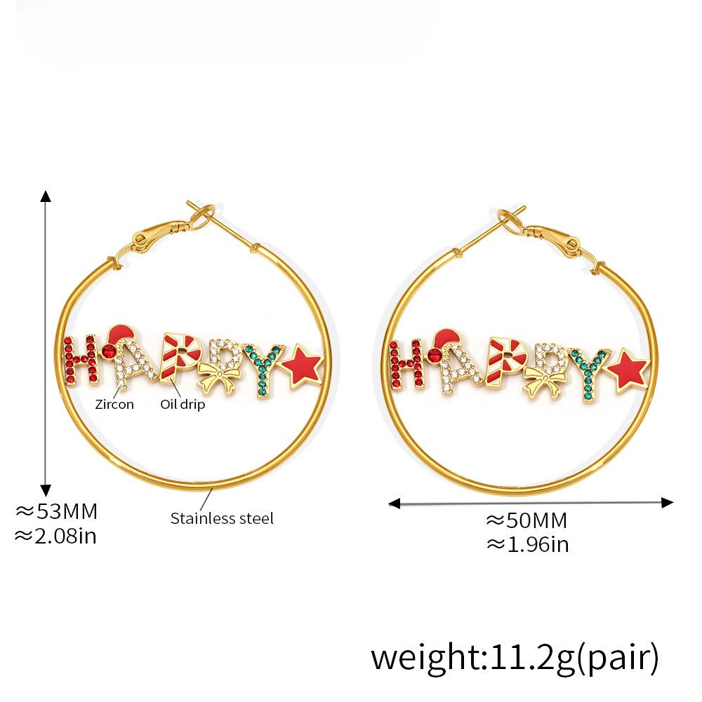 Planderful Christmas Tree Zircon Earrings For Women