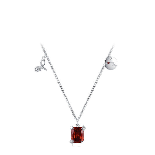 Aries Collarbone Chain Necklace with Sparkling Zircon in S925 Sterling Silver