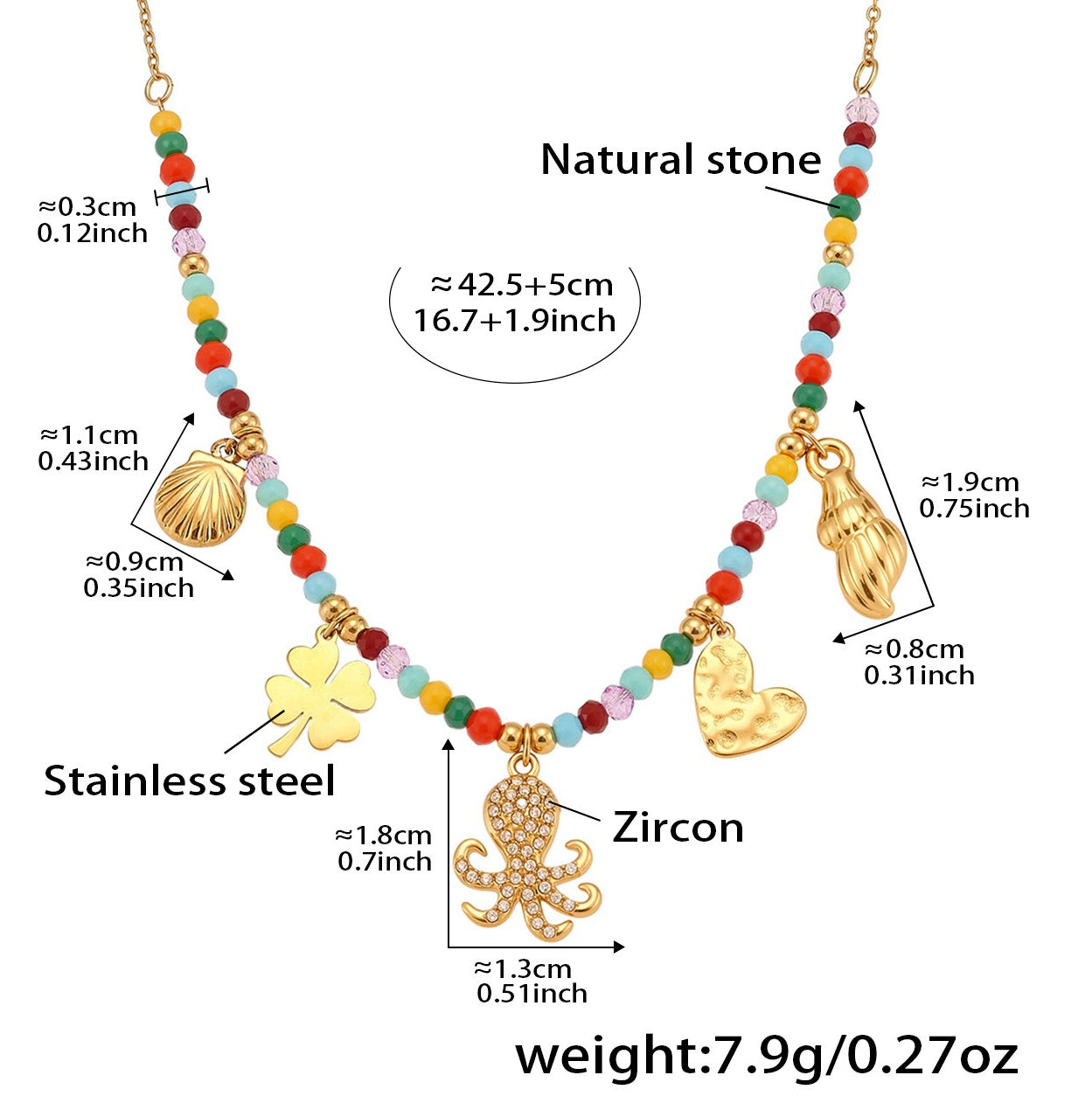 Planderful Ocean Octopus Pendant Necklace Zirconium Women