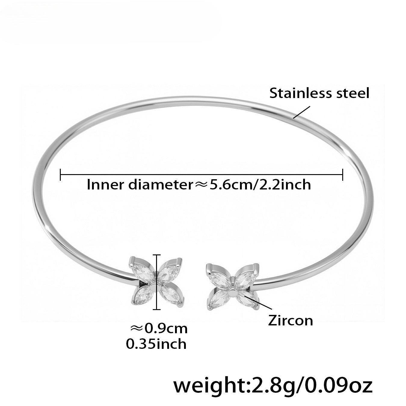 Planderful Ocean Zircon Starfish Bracelet For Her 18K Gold