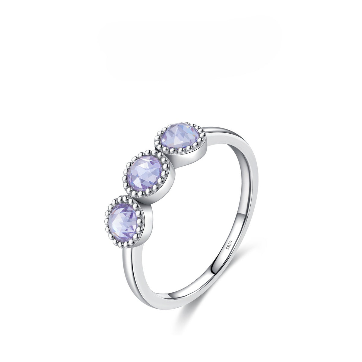 925 Sterling Silver Faceted Zircon Vintage Ring