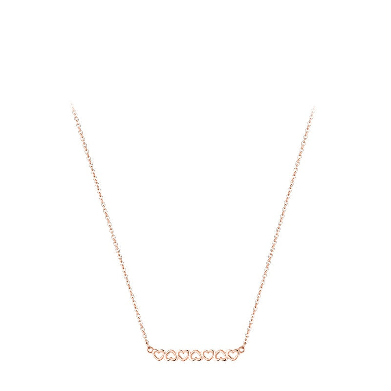 Simple Heart-shaped Hollow Cross-border Sterling Silver Necklace