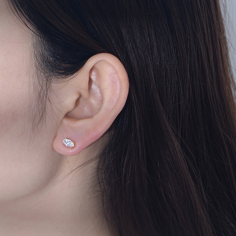 Marquise Shape Zircon Sterling Silver Stud Earrings