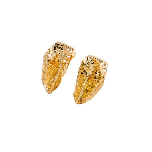Exquisite Metal Leaf Stud Earrings from Vienna Verve Collection