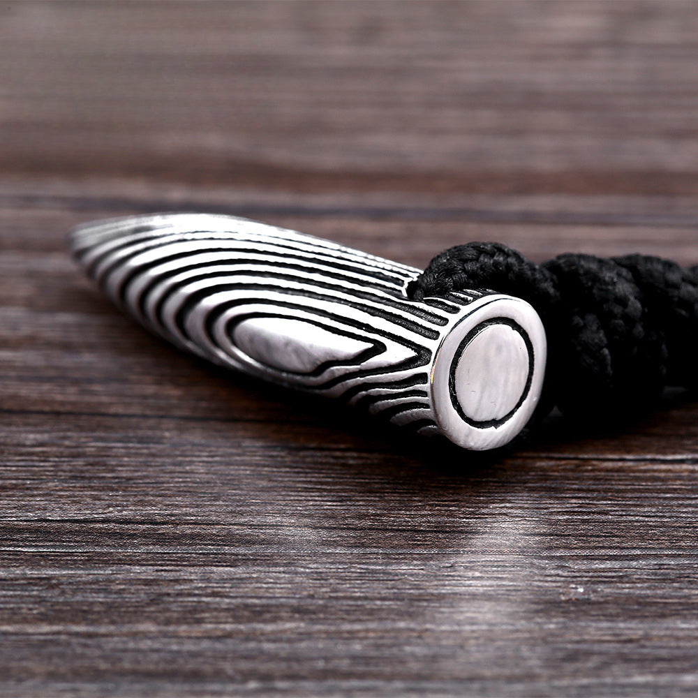 Unisex Titanium Steel Bullet Pendant Necklace - Trendy Retro Gift for Him and Her