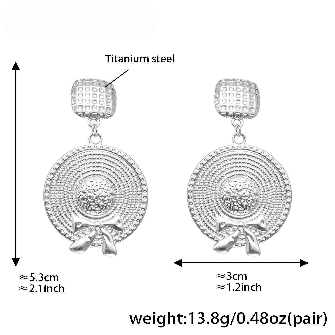 Planderful Eco Friendly Bow Top Hat Fringed Earrings