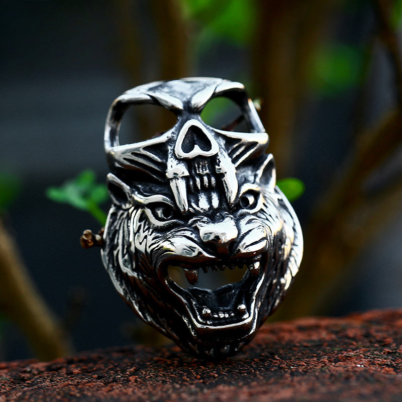 Titanium Steel Skull Pendant for Men - Retro Hip-Hop Style Jewelry in Bulk